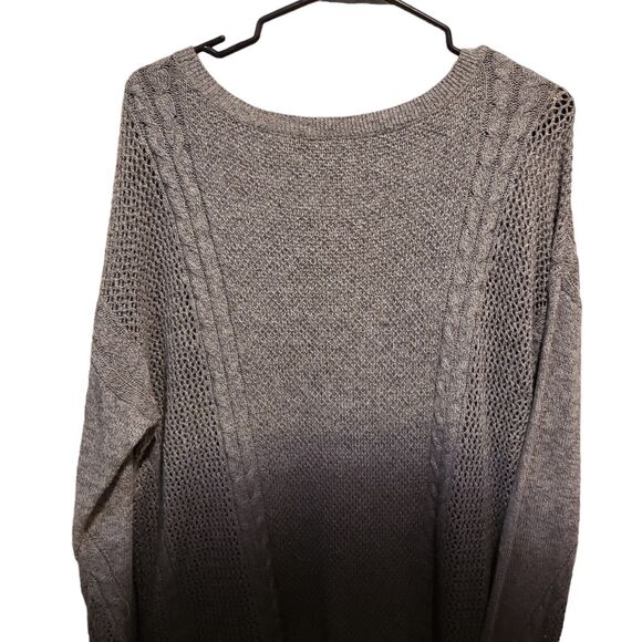 American Eagle Lace Up Ombre Wool Blend Soft Fall Sweater Size Medium - Picture 8 of 11